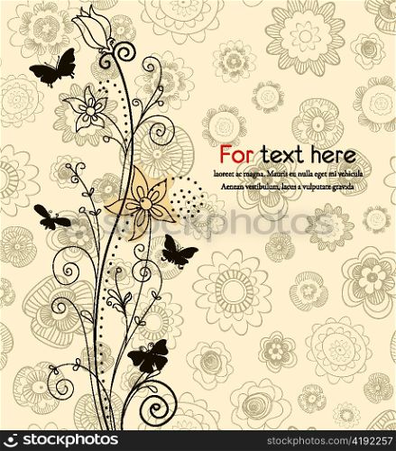 vector floral with butterflies