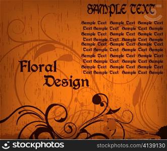 vector floral with grunge background