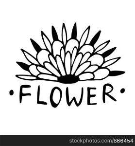 Vector flower emblem. T-shirt printed design. Doodle tattoo art. Vector flower emblem. T-shirt printed design. Doodle tattoo art.