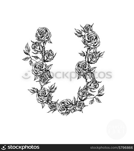 Vector flower font. Can be used banners, invitation, congratulation or website layout vector