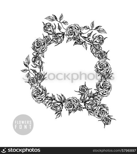 Vector flower font. Can be used banners, invitation, congratulation or website layout vector