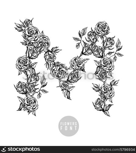 Vector flower font. Can be used banners, invitation, congratulation or website layout vector