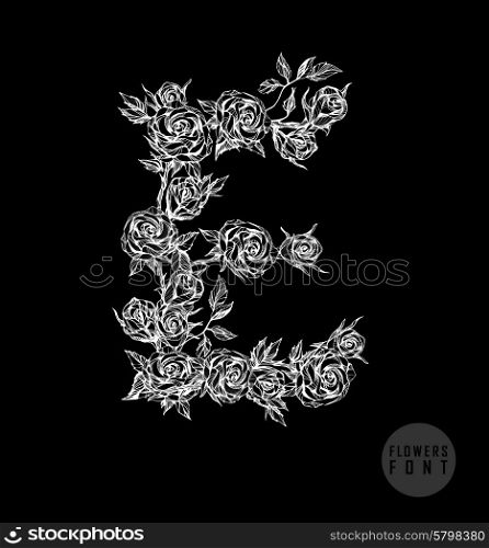 Vector flower font. Can be used banners, invitation, congratulation or website layout vector
