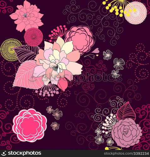 Vector Flower (Seamless Pattern)