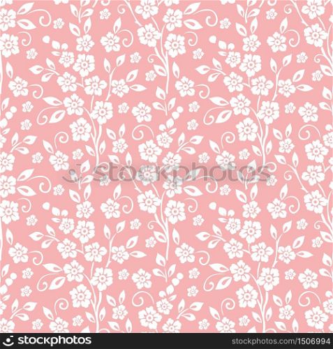 Vector flower seamless pattern background. Elegant texture for backgrounds. Classical luxury old fashioned floral ornament, seamless texture for wallpapers, textile, wrapping.