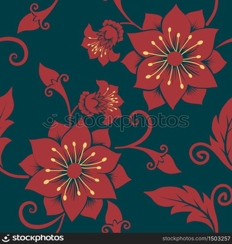 Vector flower seamless pattern element. Elegant texture for backgrounds. Classical luxury old fashioned floral ornament, seamless texture for wallpapers, textile, wrapping.