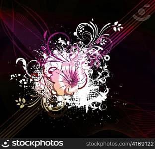 vector flower with abstract background
