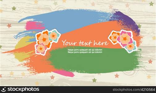 vector flowers with grunge