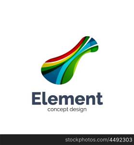 Vector flowing abstract shape, logo template. Colorful unusual business icon
