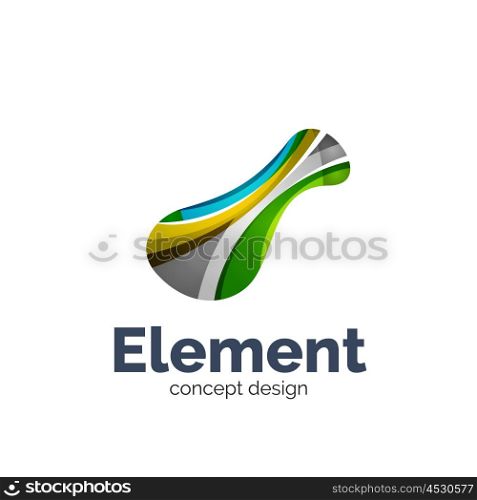 Vector flowing abstract shape, logo template. Colorful unusual business icon