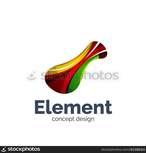 Vector flowing abstract shape, logo template. Colorful unusual business icon