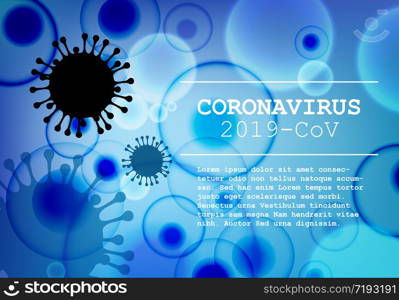 Vector flyer template with coronavirus illustration and place for your information