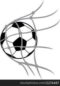 Vector football (soccer) ball in net
