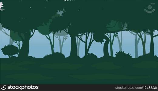 Vector forest background. Trees, bushes and thickets in the form of silhouettes.. Vector forest background. Trees, bushes and thickets in the form of silhouettes. Vector, isolated