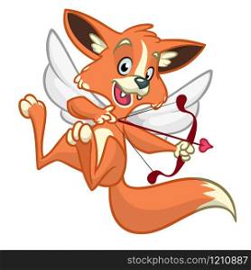 Vector fox cupid. Illustration of a fox cupid for St Valentine&rsquo;s Day. Isolated