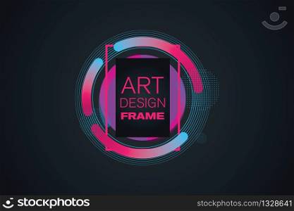 vector frame for text Modern Art graphics for hipsters . dynamic frame stylish geometric black background