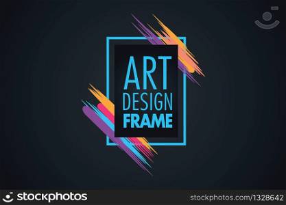 vector frame for text Modern Art graphics for hipsters . dynamic frame stylish geometric black background