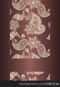 vector frame for your text on seamless hand drawn paisley pattern, clipping masks