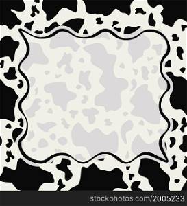 vector frame with abstract cow skin texture and copy-space