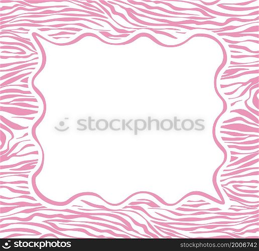 vector frame with abstract zebra skin texture and copy-space