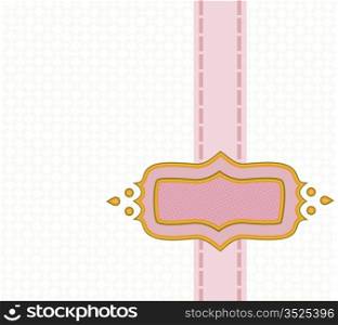 Vector frame with ribbon of pink over white