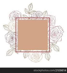 Vector frame with roses.
