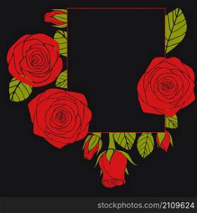 Vector frame with roses.