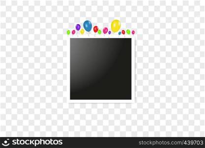 Vector frames photo collage and Color composition of vector realistic balloons isolated on transparent background. Vector illustration.. Vector frames photo collage and Color composition of vector realistic balloons isolated on transparent background