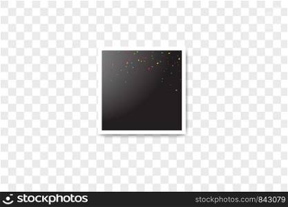 Vector frames photo collage and Color composition of vector realistic confetti isolated on transparent background. Vector illustration.. Vector frames photo collage and Color composition of vector realistic confetti isolated on transparent background