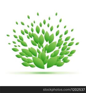 Vector Fresh green leaves background. Spring concept