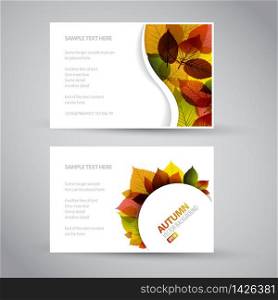 Vector Fresh natural fall banners with leafs and sample text