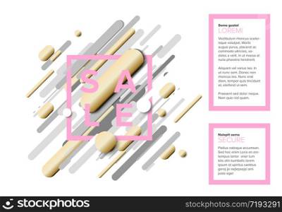 Vector futuristic black friday sale flyer made from big gray, pink and golden lines - light version