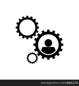 Vector gears mechanism isolated in white background.