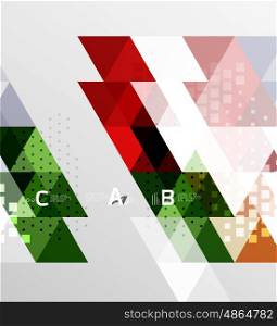 Vector geometric abstract background, minimalistic design with option text