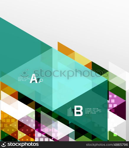 Vector geometric abstract background, minimalistic design with option text