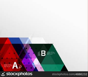 Vector geometric abstract background, minimalistic design with option text