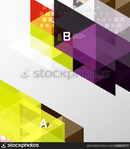 Vector geometric abstract background, minimalistic design with option text