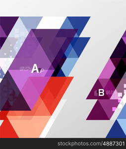 Vector geometric abstract background, minimalistic design with option text