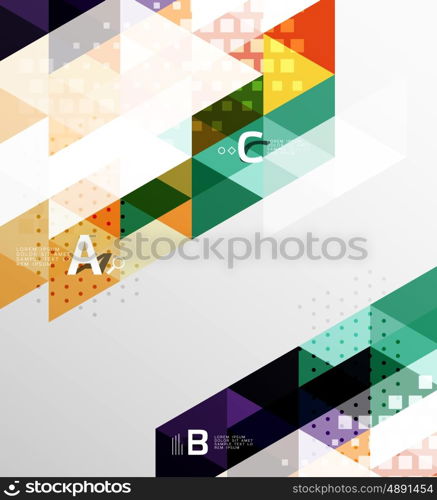 Vector geometric abstract background, minimalistic design with option text