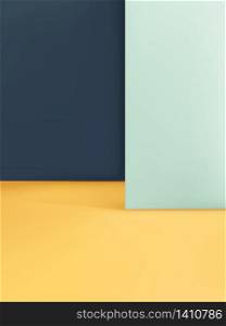 Vector Geometric Background, Duo Layers in Yellow Light Green & Dark Blue