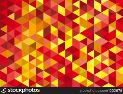 Vector geometric background, mosaic of triangles and cubes in red