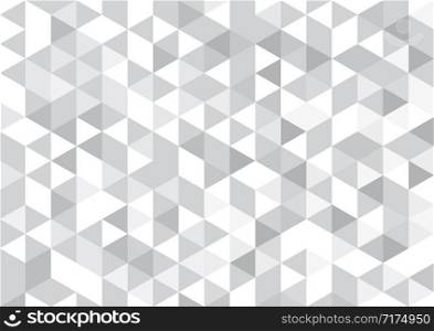 Vector geometric background, mosaic of triangles and cubes in soft gray