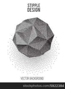 Vector geometric background . Vector abstract geometric background with low poly shape. Retro style design for poster or cover. Stipple effect