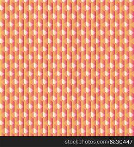 Vector geometric cubes pattern, retro seamless background