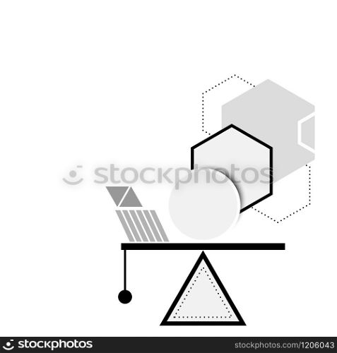 Vector geometry graphic abstract, triangle and circle minimal clean background
