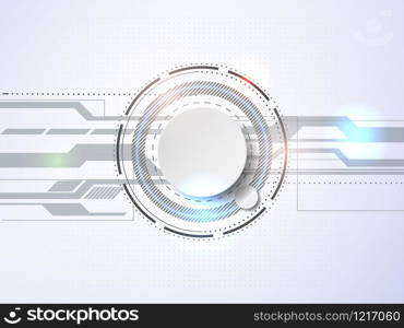 Vector geometry shape, technology concept on abstract white background.