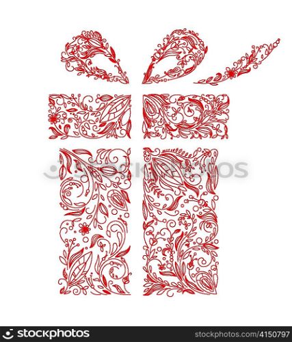 vector gift box made of floral