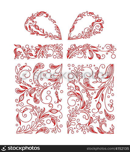 vector gift box made of floral