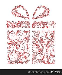 vector gift box made of floral