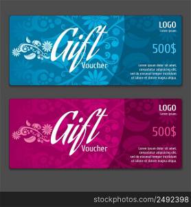 Vector gift voucher certificate coupon. Card banner, label frame paper, discount special price illustration. Vector gift voucher certificate coupon